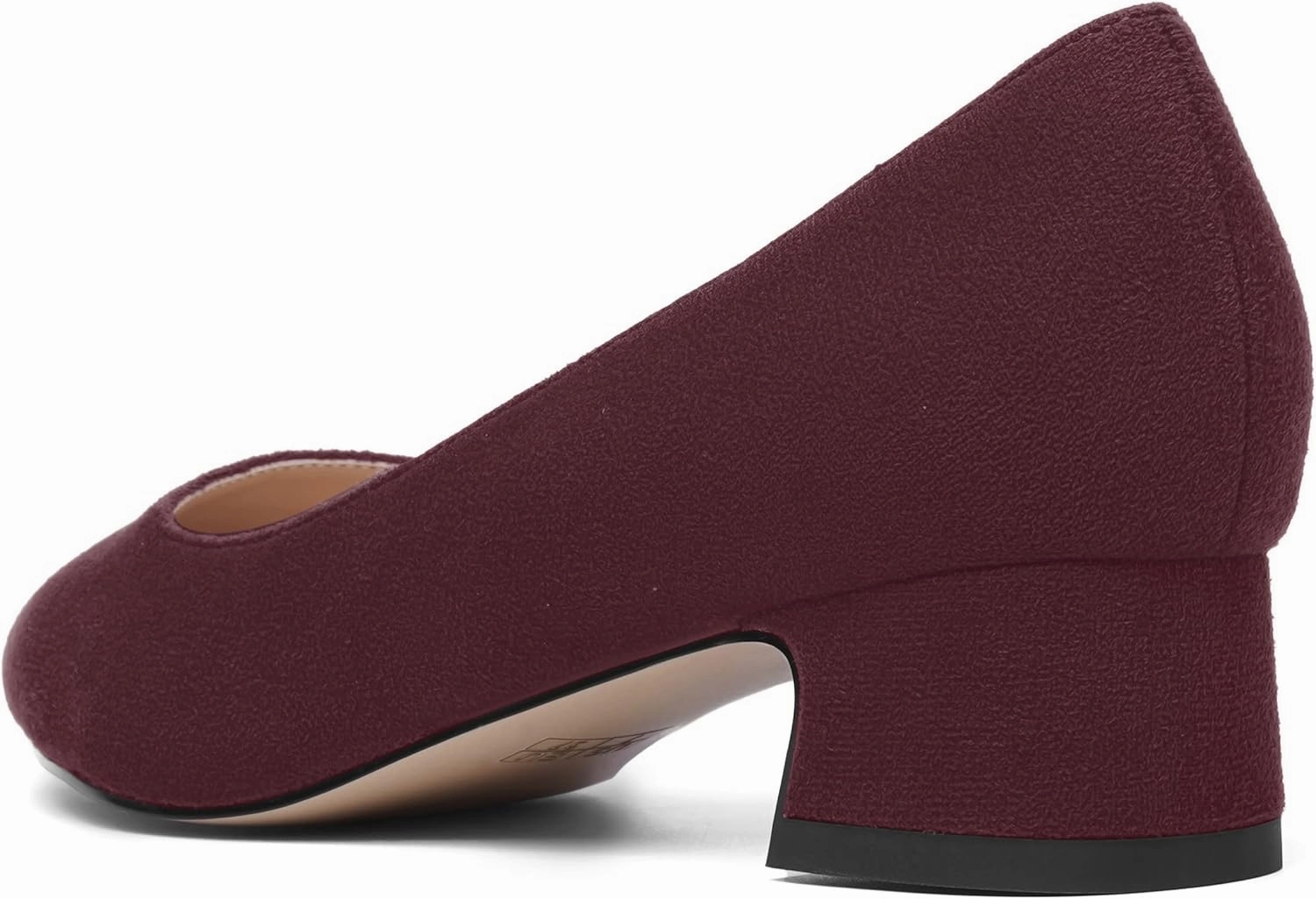 MOVINSTEPS Womens Dating Slip On Suede Dress Pointed Toe Chunky Low Heel Pumps Shoes 1.5 Inch