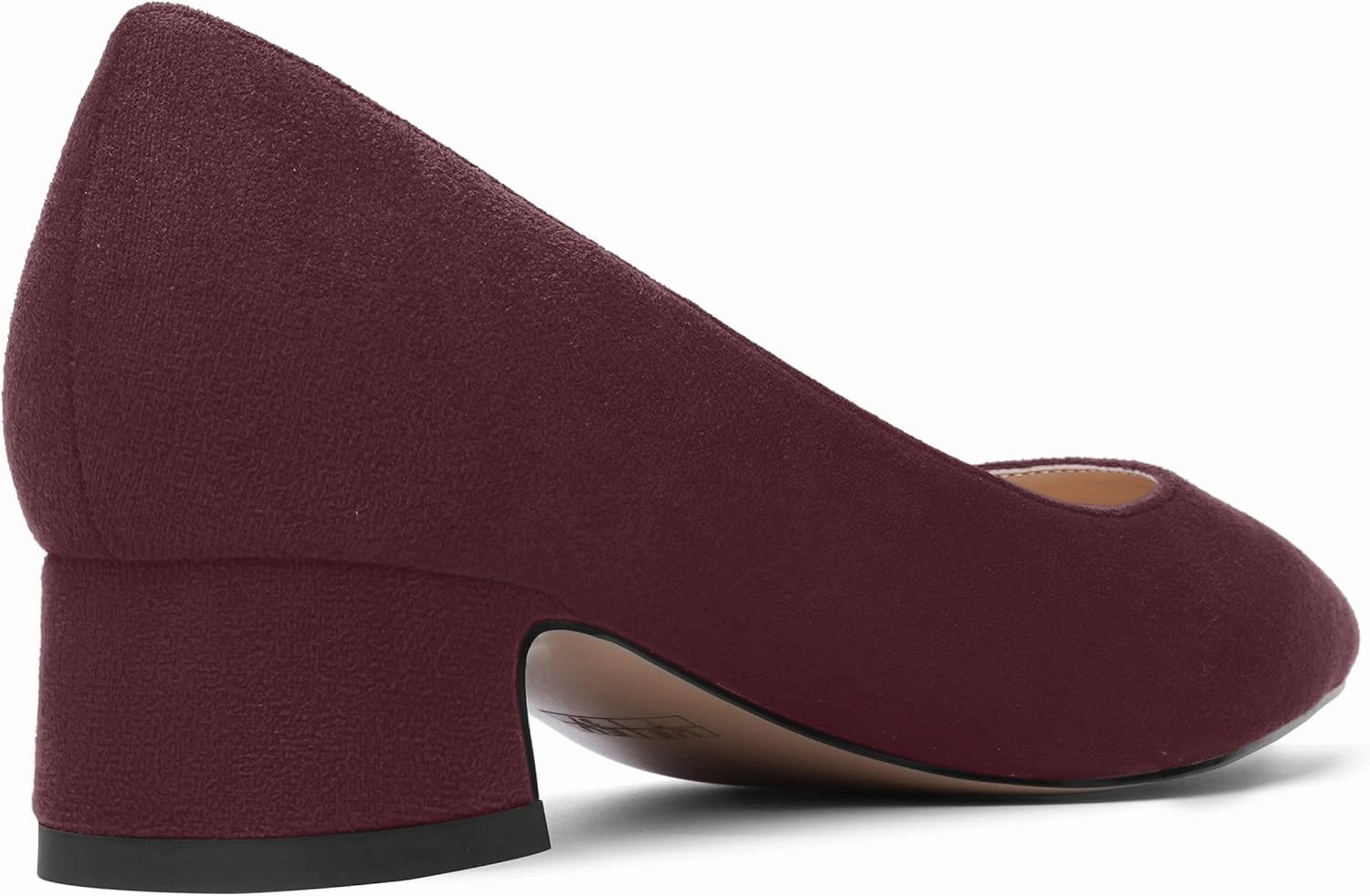 MOVINSTEPS Womens Dating Slip On Suede Dress Pointed Toe Chunky Low Heel Pumps Shoes 1.5 Inch