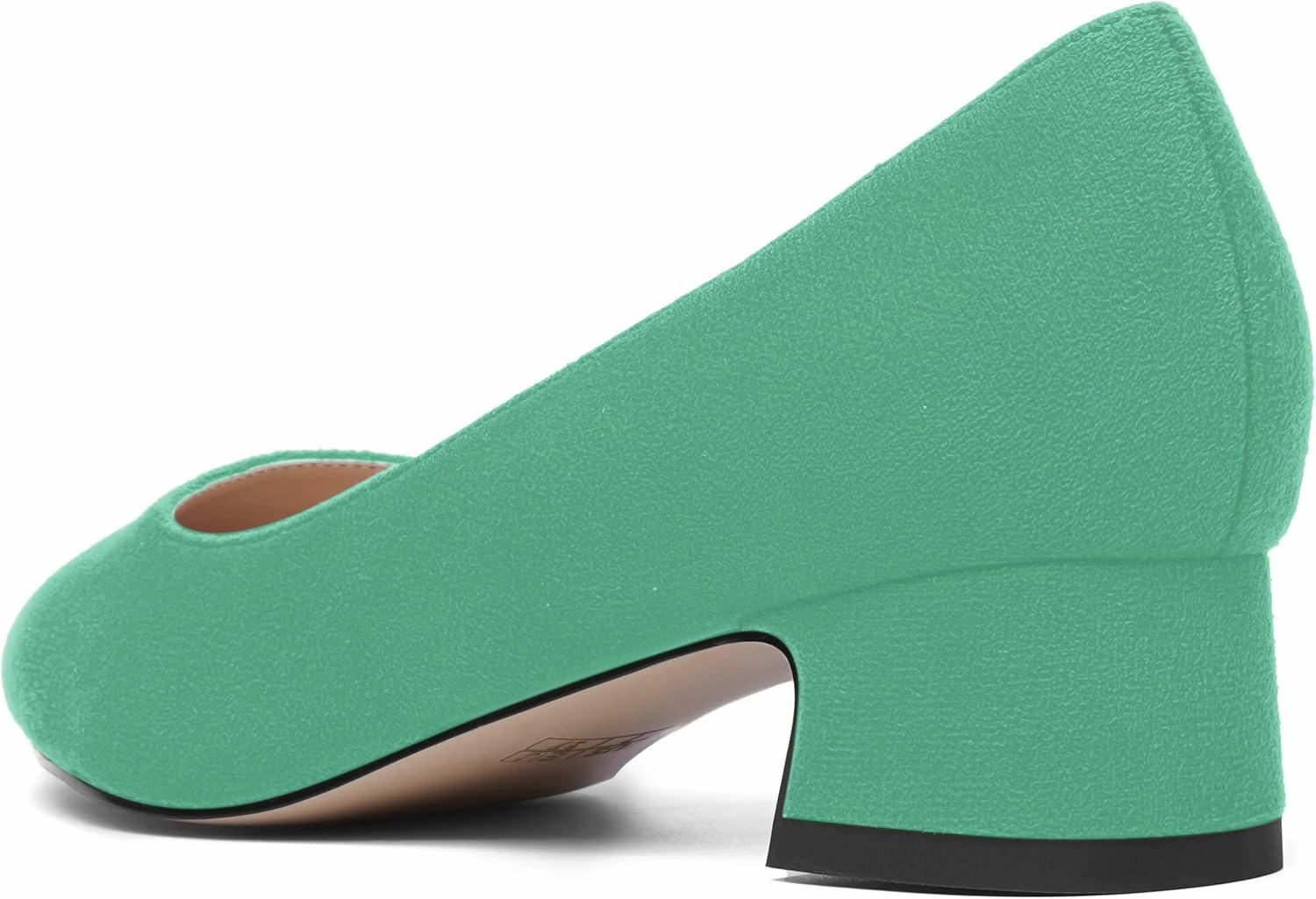 MOVINSTEPS Womens Dating Slip On Suede Dress Pointed Toe Chunky Low Heel Pumps Shoes 1.5 Inch