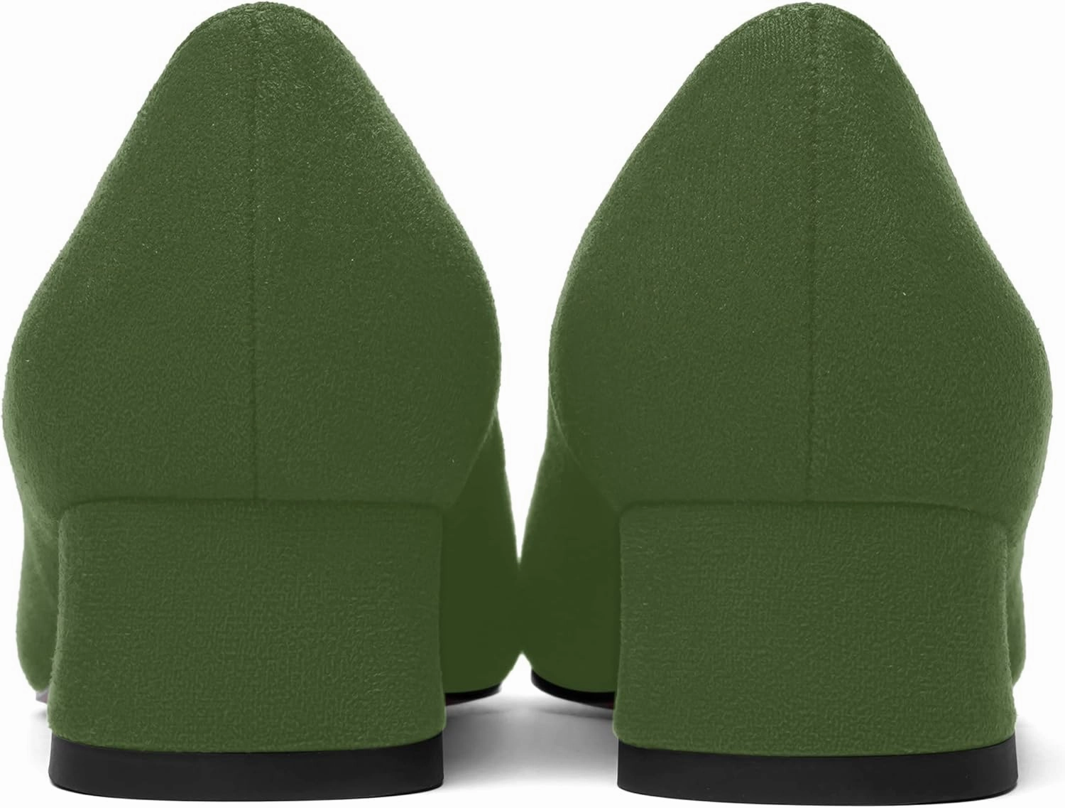 MOVINSTEPS Womens Dating Slip On Suede Dress Pointed Toe Chunky Low Heel Pumps Shoes 1.5 Inch