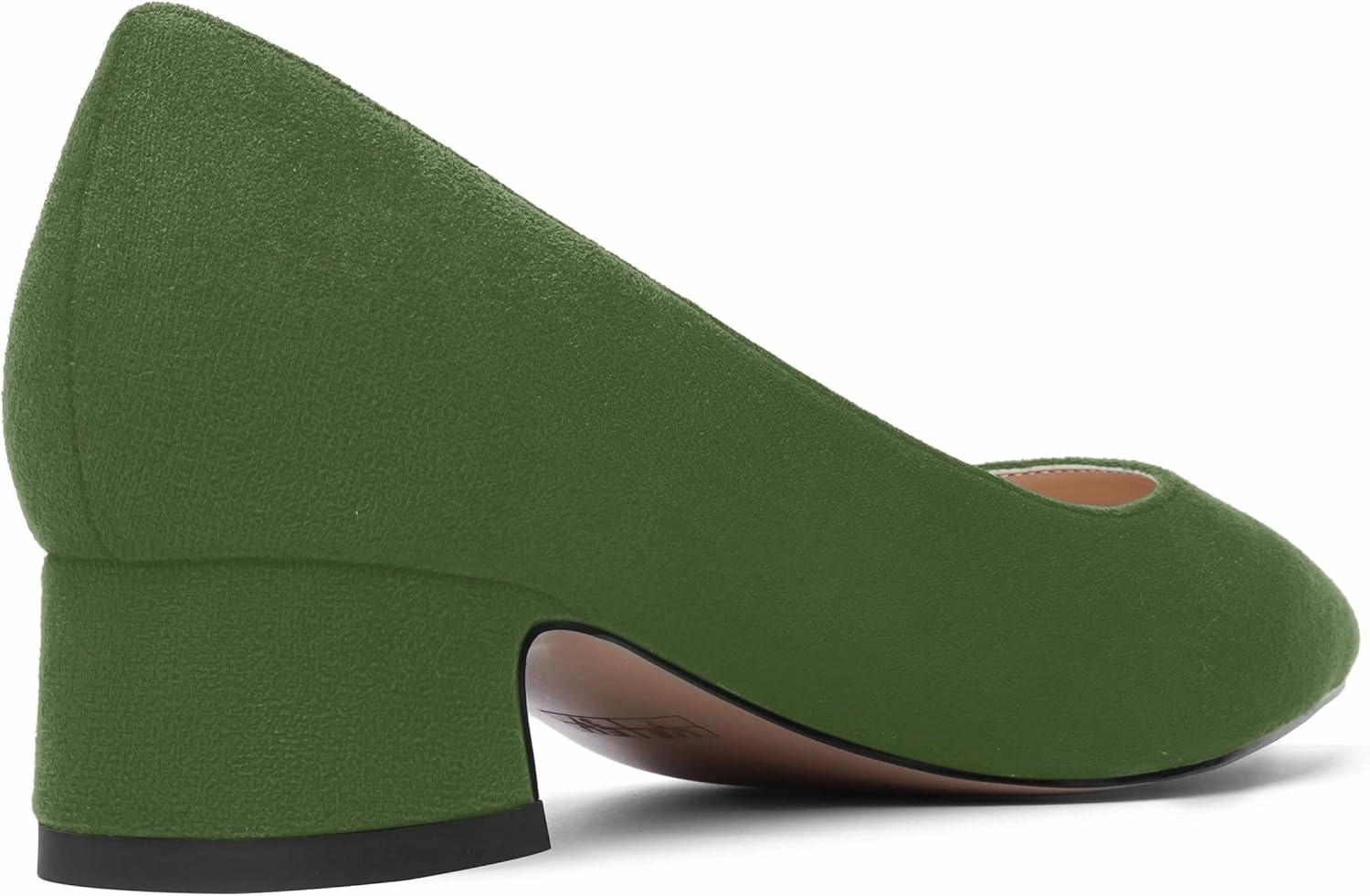 MOVINSTEPS Womens Dating Slip On Suede Dress Pointed Toe Chunky Low Heel Pumps Shoes 1.5 Inch