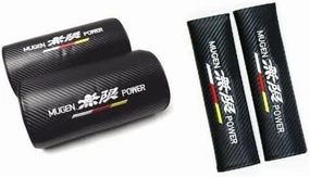 Mugen Carbon Leather Car Neck Pillow Headrest Shoulder Pad COMBO SET