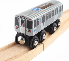 MUNI PALS Munipals Chicago Transit Authority Wooden Railway Brown Line–Child Safe and Tested Wood Toy Train