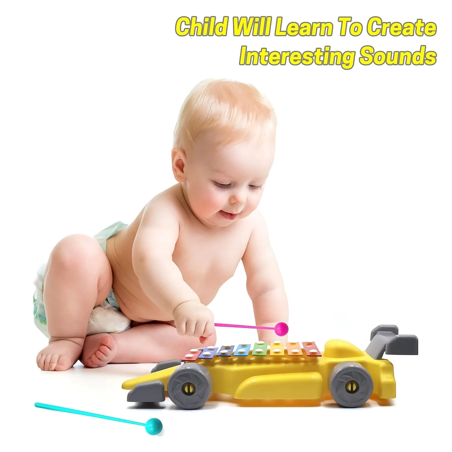 Musical Car Piano Xylophone Toy Plastic Car Xylophone