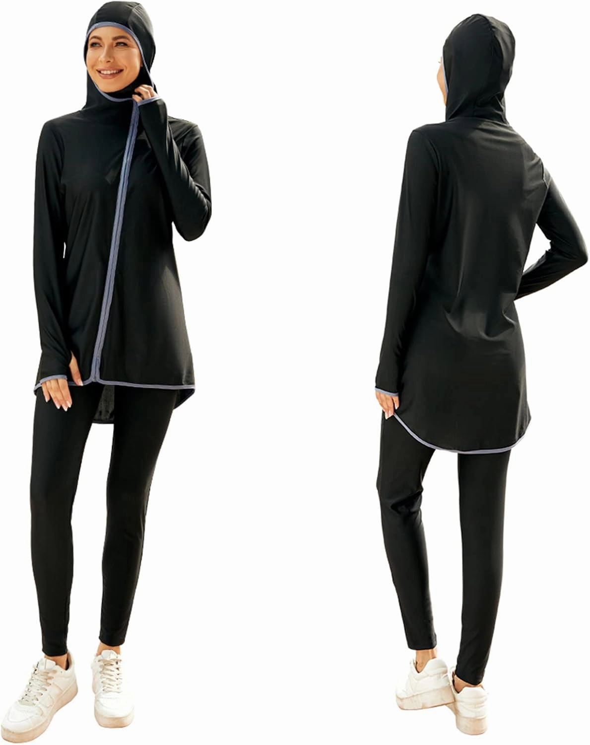 Muslim Modest Swimsuit for Women,Full Cover Swimwear Burkini Islamic Hijab Bathing Suit