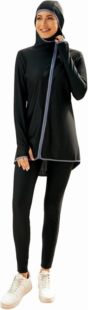Muslim Modest Swimsuit for Women,Full Cover Swimwear Burkini Islamic Hijab Bathing Suit