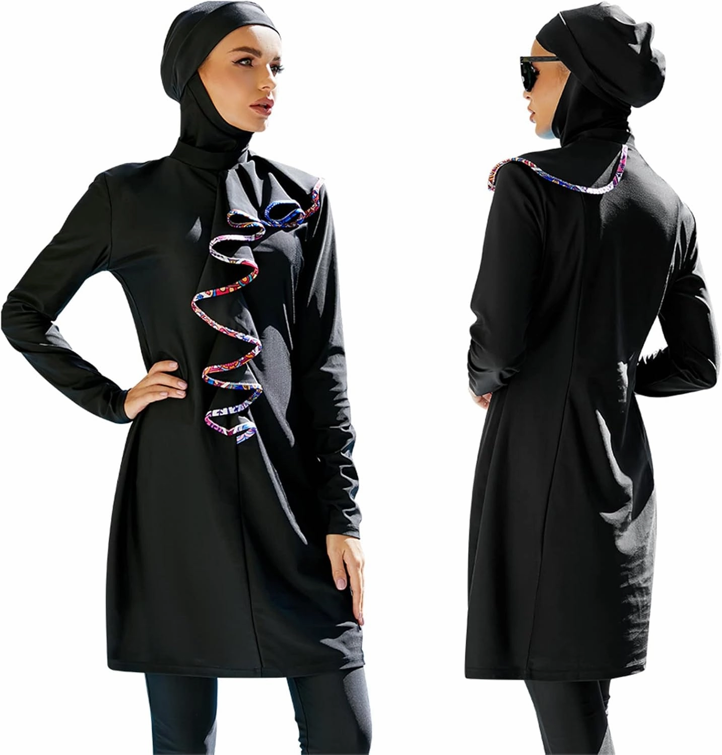 Muslim Modest Swimsuit for Women,Full Cover Swimwear Burkini Islamic Hijab Bathing Suit