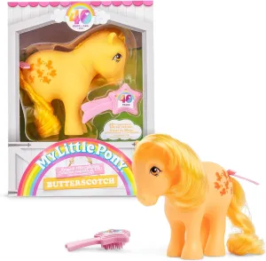 My Little Pony, 40th Anniversary 4-Inch Butterscotch, Original 1983 Collection, Long, Brushable Mane and Tail, Action Figure, Great for Kids, Toddlers, Girls, Ages 4 