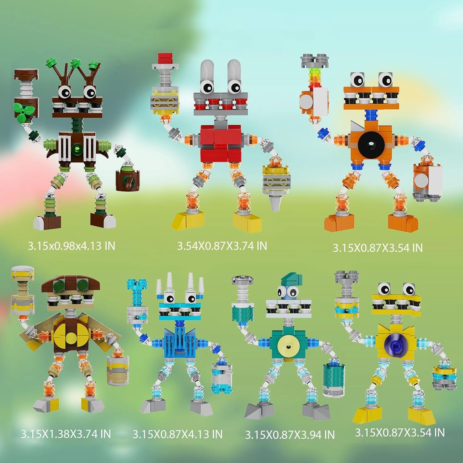My Funny Sing Monsters Figure Building Block Set, Monsters Singing Game Model Toys Collectible Building Bricks Birthday Gift for Kids Adults Fans (689 Pcs)