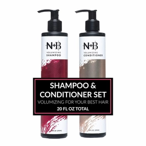 N B Volume Shampoo   Conditioner Set | Sulfate-Free, Paraben-Free | Strengthens, Hydrates, Volumizes, Nourishes | For All Hair Types | USA Made