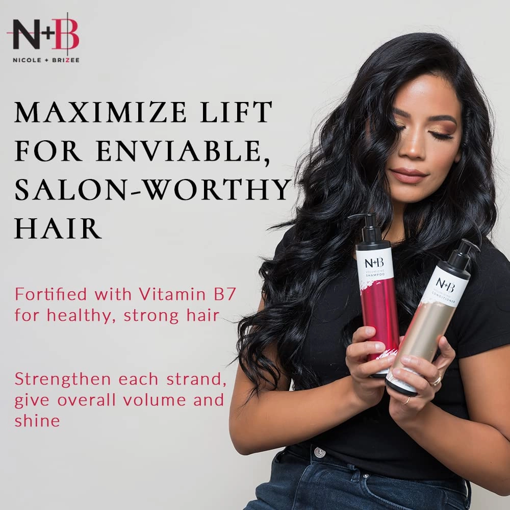 N B Volume Shampoo   Conditioner Set | Sulfate-Free, Paraben-Free | Strengthens, Hydrates, Volumizes, Nourishes | For All Hair Types | USA Made
