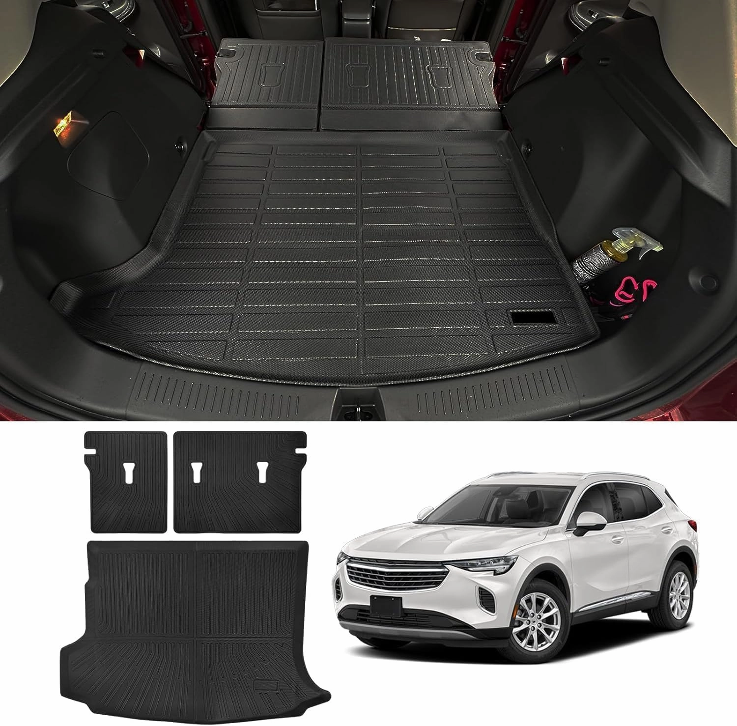 Naibeve Floor Mats for All-New 2024 2025 Lincoln Nautilus- All Weather for All-New Lincoln Nautilus Floor Mats Liner Cargo Mat Trunk Liner Backrest Mats Accessories