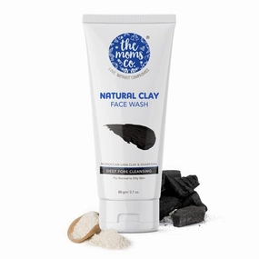 Natural Clay Face Wash with Moroccan Lava Clay & Activated Charcoal l Purifies &Glowing l Normal to Oily Skin -80 ml