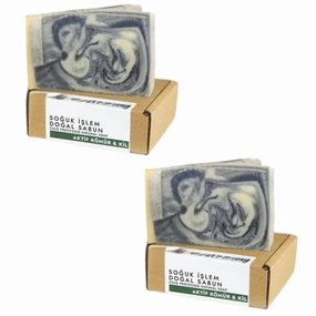 Natural Turkish Handmade Activated Charcoal Clay Tea Tree Oil Soap 100g - Pack of 2