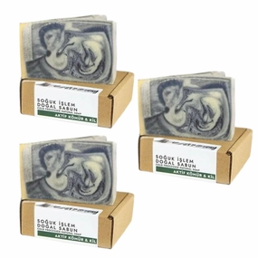 Natural Turkish Handmade Activated Charcoal Clay Tea Tree Oil Soap 100g - Pack of 3