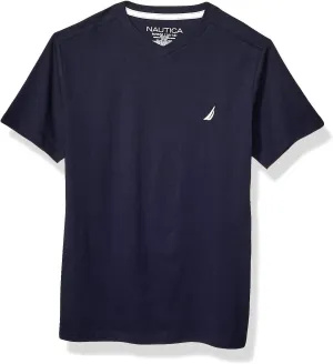 Nautica Boys' Short Sleeve Solid V-Neck T-Shirt, Soft, Comfortable, Relaxed Fit