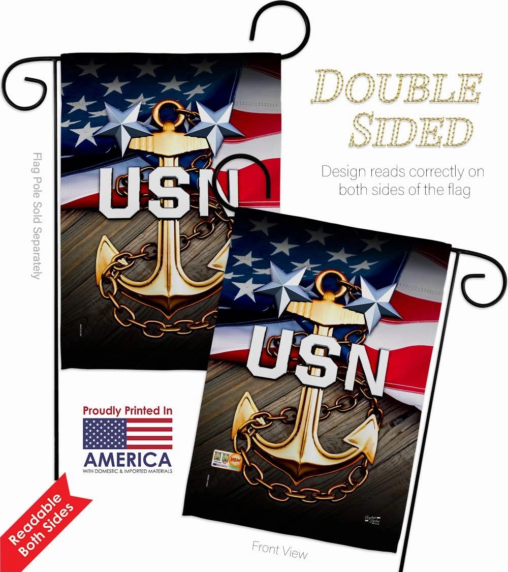 Navy USN Garden Flag Armed Forces Seabee United State American Military Veteran Retire Small Decorative Gift Yard House Banner Double-Sided Made In USA 13 X 18.5
