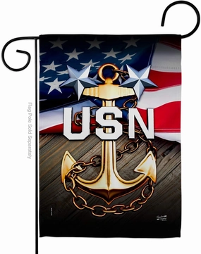 Navy USN Garden Flag Armed Forces Seabee United State American Military Veteran Retire Small Decorative Gift Yard House Banner Double-Sided Made In USA 13 X 18.5