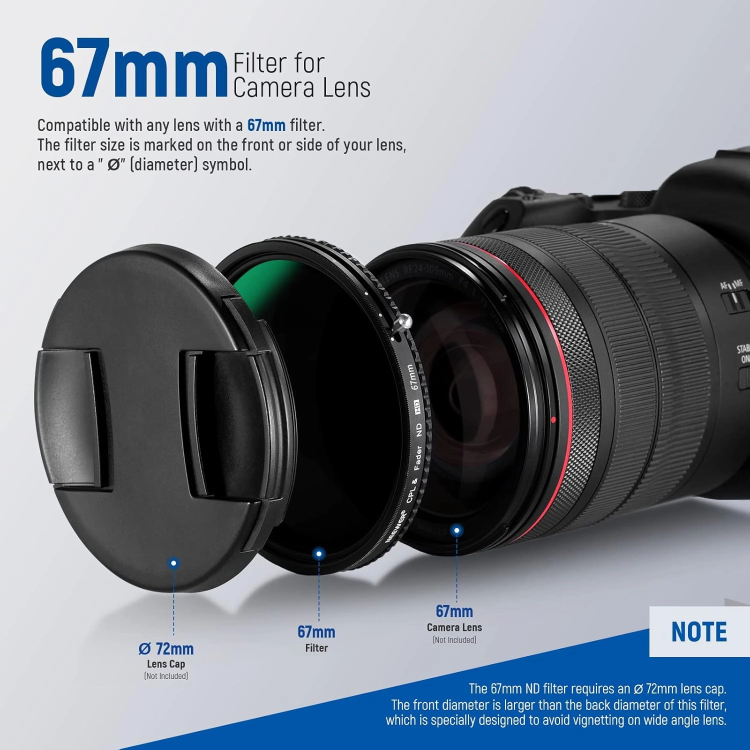 NEEWER 2 in 1 67mm Variable ND Filter ND2–ND32&CPL Filter(Circular Polarizer Filter) No X Cross/30 Layer Nano Coated/HD Optical Glass/Ultra Slim Aluminum Alloy Frame/Water Repellent/Scratch Resistant