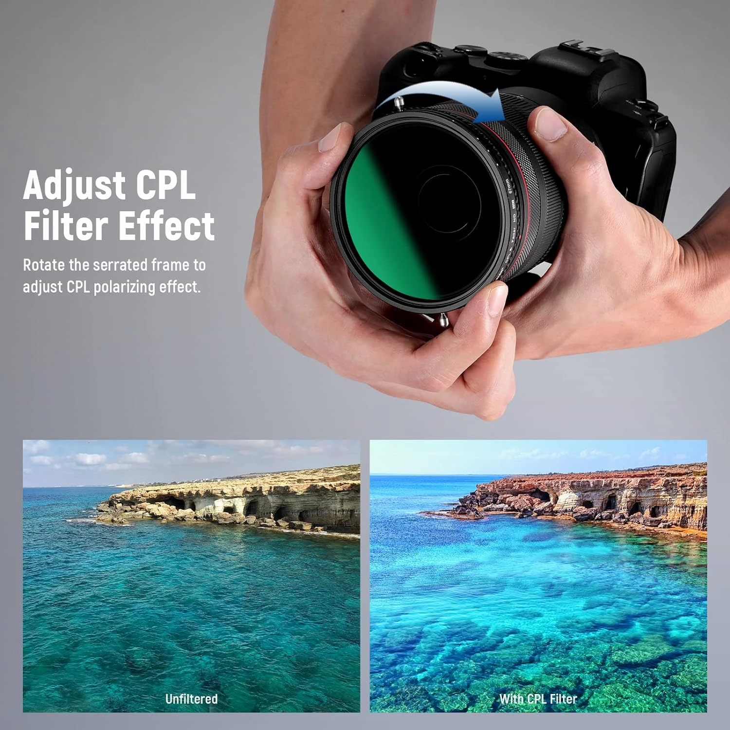 NEEWER 2 in 1 67mm Variable ND Filter ND2–ND32&CPL Filter(Circular Polarizer Filter) No X Cross/30 Layer Nano Coated/HD Optical Glass/Ultra Slim Aluminum Alloy Frame/Water Repellent/Scratch Resistant