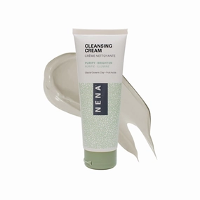 NENA Natural Face Wash for Dry Skin - Gentle Exfoliating & Anti Aging Facial Cleanser for Women with Glycolic Acid and Glacial Clay - EWG Verified - 3.5 oz.