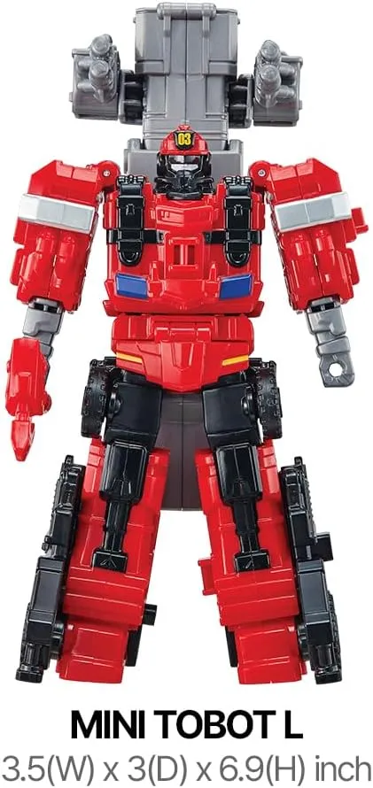 New TOBOT, Mini TOBOT L, Youngtoys Transforming Collectible Vehicle to Robot, Heroes Animation Character Toys for Kids 3 and up Transform Toys Cars, Mini Size 7-inch
