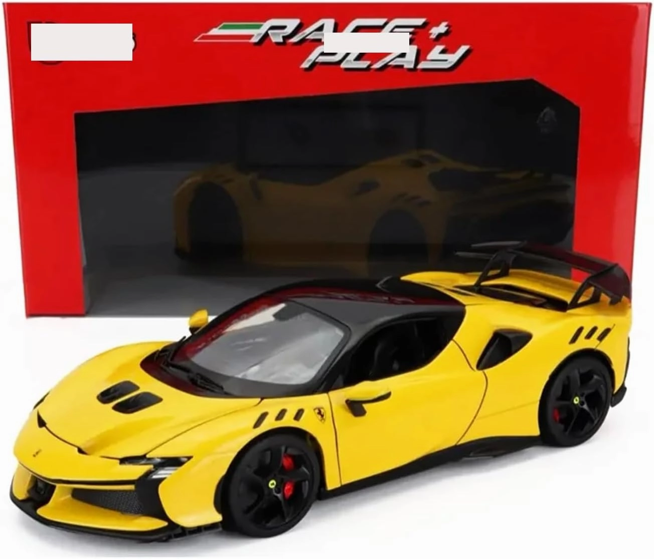 New 2024 1/18 SF90 XX Stradale Alloy Racing Car Stradale Simulated Diecast Material Vehicle Collection Model Gift (Silvery White)
