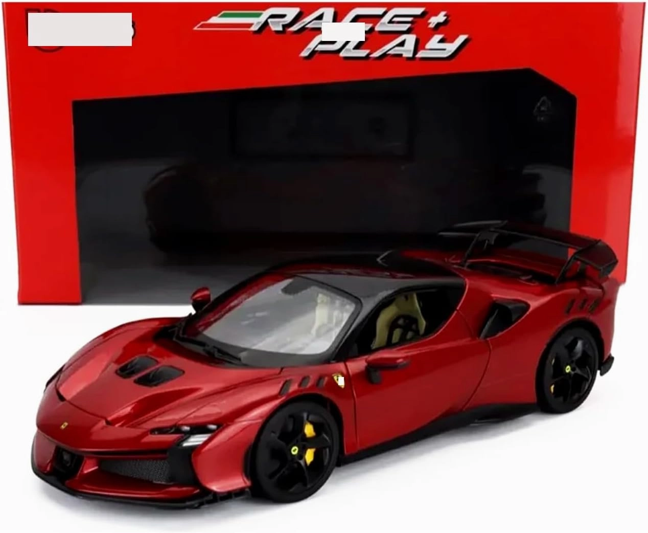 New 2024 1/18 SF90 XX Stradale Alloy Racing Car Stradale Simulated Diecast Material Vehicle Collection Model Gift (Silvery White)