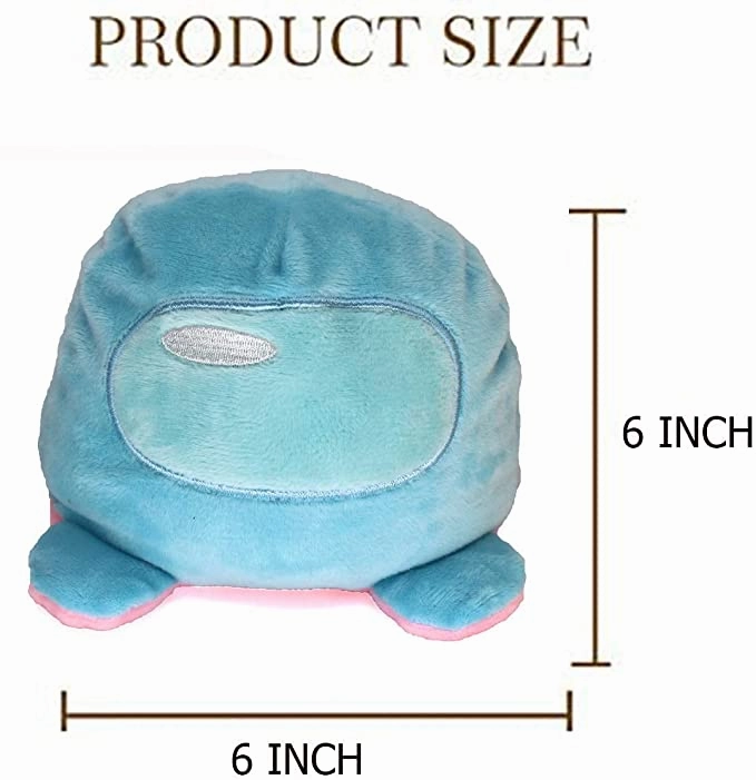 New Among Us Plush Reversible Plushie Stuffed Animal Mood Double Sided Toy Happy Angry Pulpo, 6 inch Best Gift 2021 Blue/Pink
