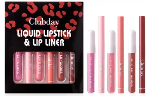 NIE PAN CHONG SHENG Lip Makeup 1   1 Combination Set Velvet Lip Glaze Hook Line Lip Pencil Matte Matte Long-lasting Waterproof (A Group)