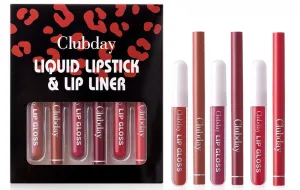 NIE PAN CHONG SHENG Lip Makeup 1   1 Combination Set Velvet Lip Glaze Hook Line Lip Pencil Matte Matte Long-lasting Waterproof (B Group)