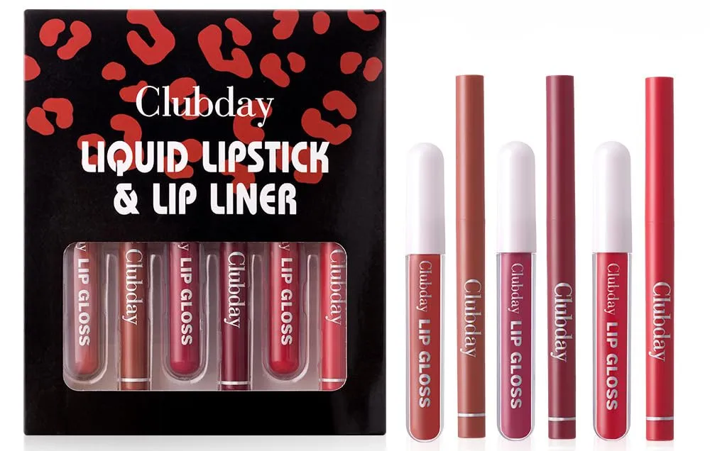 NIE PAN CHONG SHENG Lip Makeup 1   1 Combination Set Velvet Lip Glaze Hook Line Lip Pencil Matte Matte Long-lasting Waterproof (B Group)