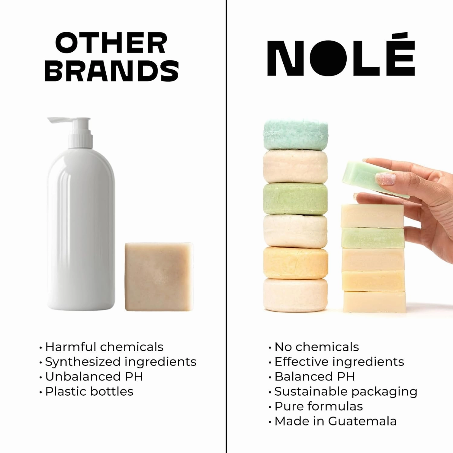 NOLE CARE Sustainable Bar Shampoo and Conditioner (2 pack) with Chamomile & Batana Oil, for Blonde Hair - PH Balanced, Sulfate Free, Plastic Free - 5.12 Oz