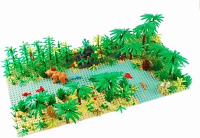 NW Garden Building Blocks Park Sencery Accessories Plant Set Building Bricks Kit DIY Building Set Compatible All Major Brands(with 2pcs 10"x10"Base Plates) (#1)