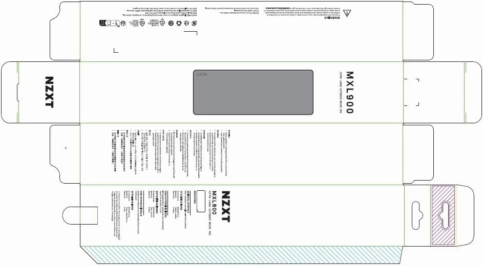 NZXT Mouse Pad MXL900 - MM-XXLSP-GR - 900MM X 350MM - Stain Resistant Coating - Low-Friction Surface - Soft and Smooth Surface - Non-Slip Rubber Base - Grey