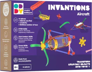 Oddy Inventions Aircraft Creative Building Kit - Eco-Friendly STEM Toy Set for Kids 6 