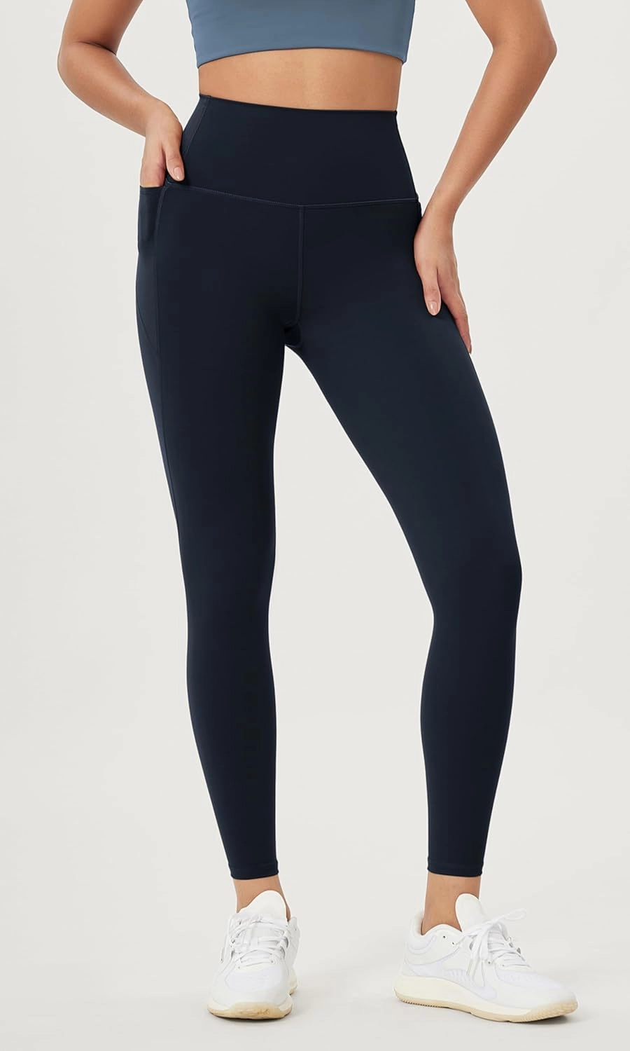 ODODOS Women's High-Waist 7/8 Compression Leggings with High-Positioned Pockets, Yoga Pants for Running & Workout