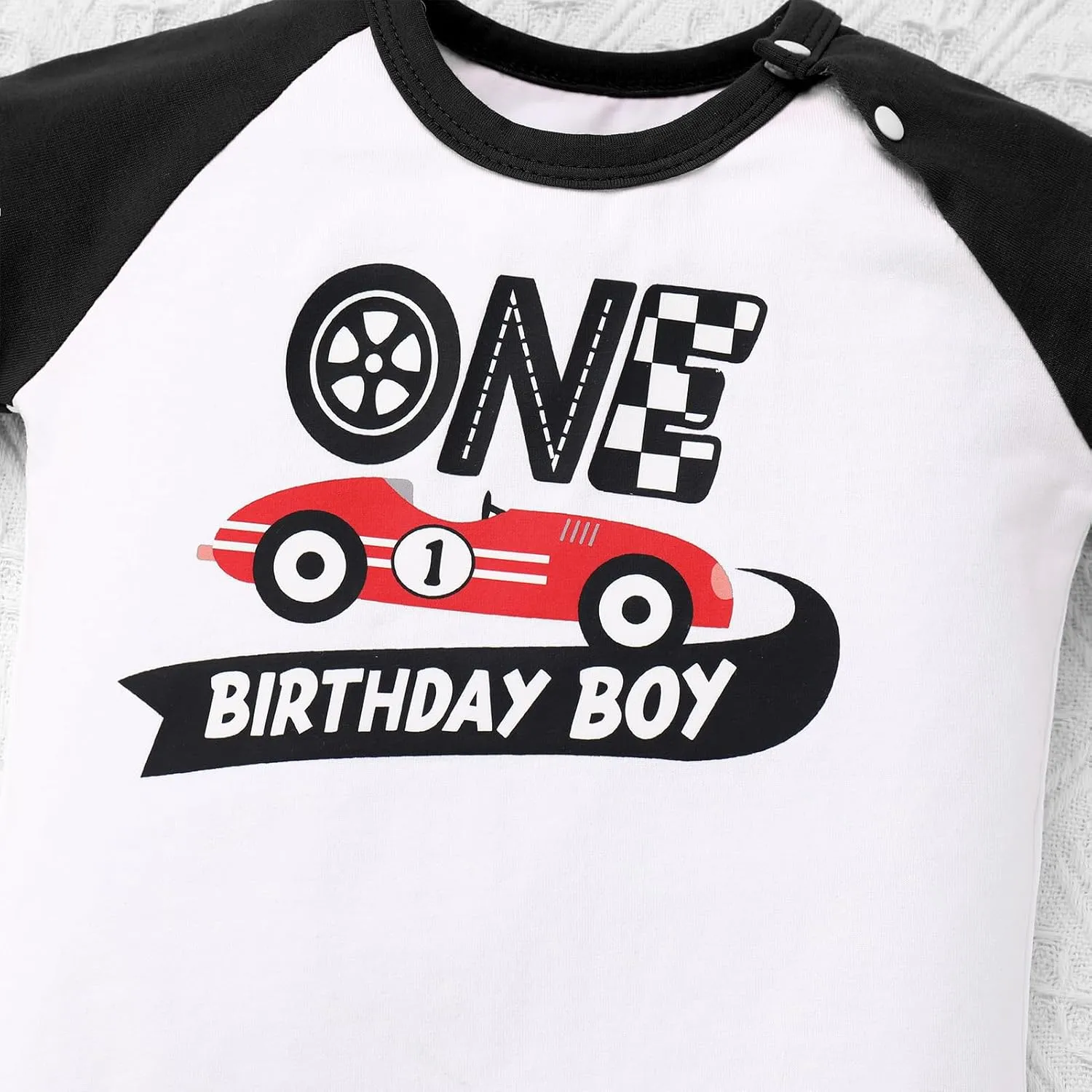 ODOLDI Infants Baby Boys 1st Birthday Racer Costume Outfits Race Car Driver Short Sleeve Costume