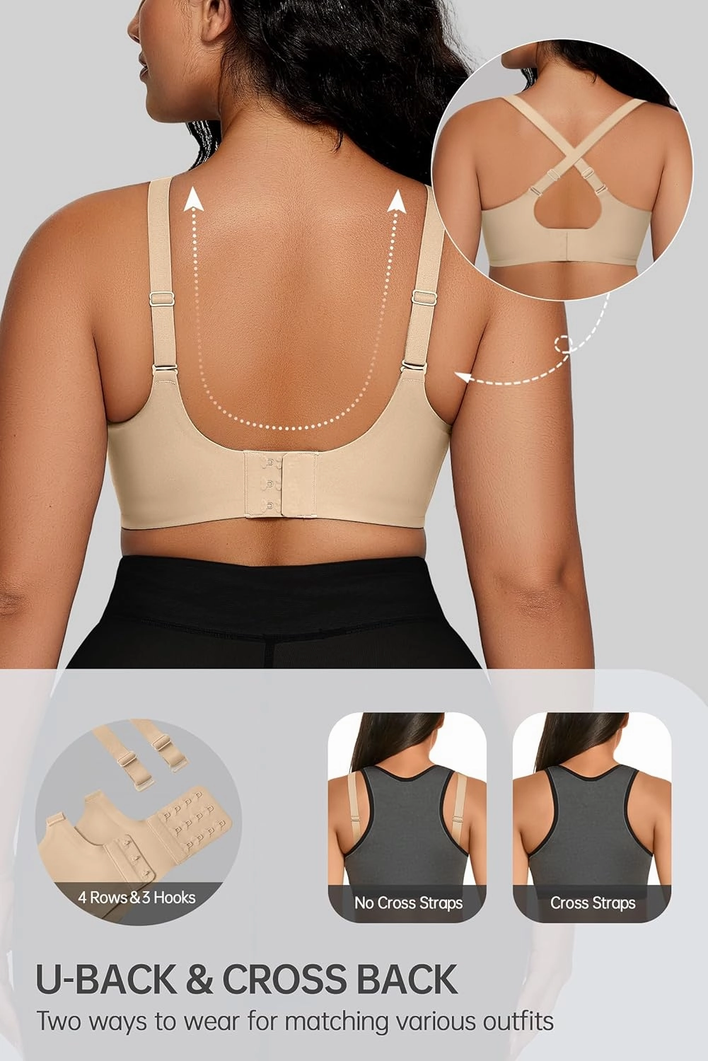 OEAK Women Comfortable Push Up Bras Wireless Seamless Full Coverage Bralette Buttery Soft Everyday Tshirt Bra Convertible Bra