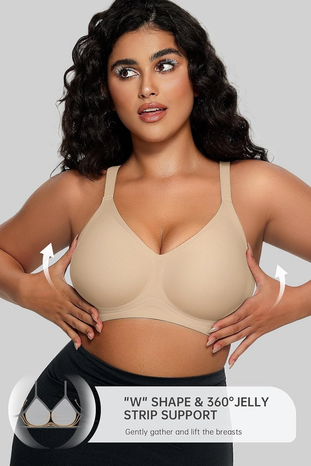 OEAK Women Comfortable Push Up Bras Wireless Seamless Full Coverage Bralette Buttery Soft Everyday Tshirt Bra Convertible Bra