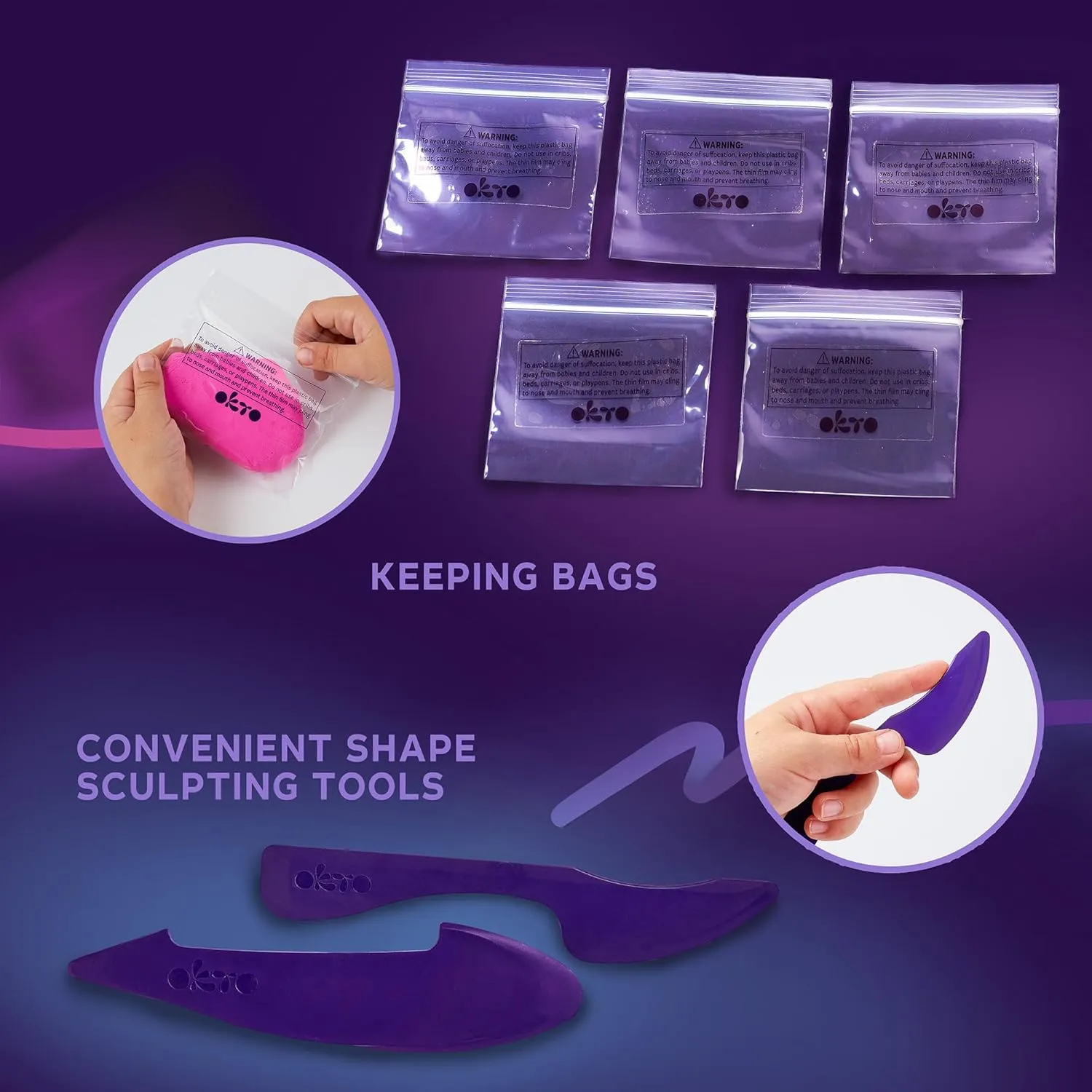OKTO Air Clay Creativity Kit, 18 Colors