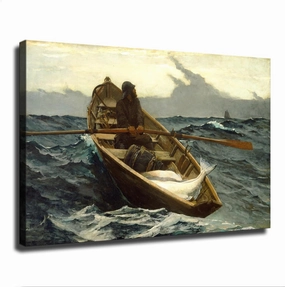 Old Man and The Sea Painting Fishing Row Boat Ocean Puzzle 500 Pieces - Wooden Jigsaw Puzzles for Family Games - Suitable for Teenagers and Adults