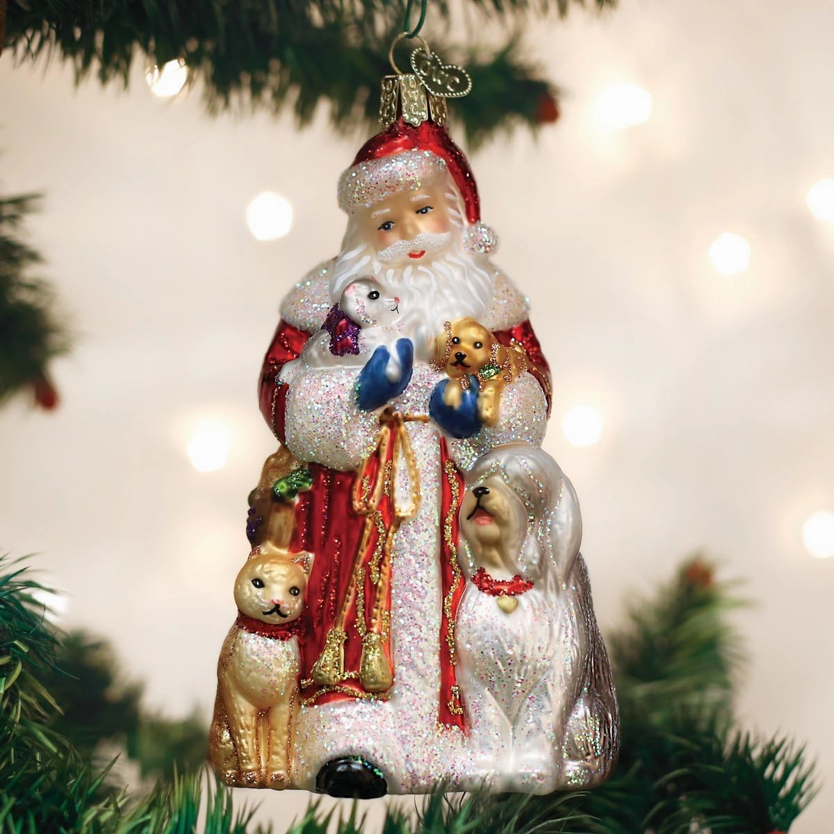 Old World Christmas Ornaments Furry Friends Glass Blown Ornaments for Christmas Tree