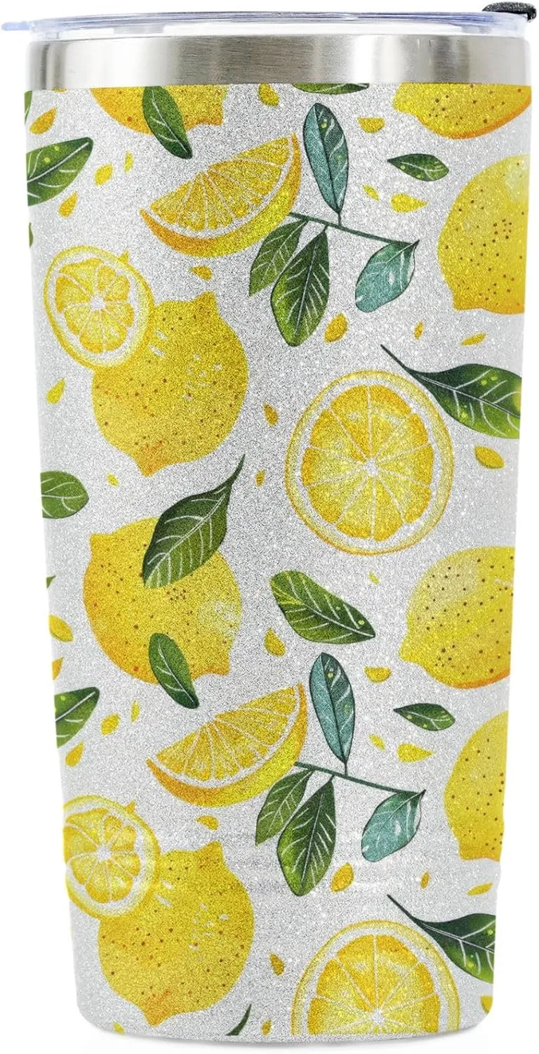 Onebttl Lemon Gifts Tumbler Travel Coffee Mug, for Lemon Lemonade Lover Stainless Steel Insulated with Lid 20oz/590ml