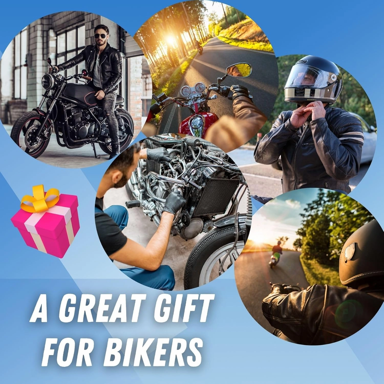 Onebttl Biker Dad Motorcycle Gifts for Men, Tumbler Travel Coffee Mug, Grandpa, Rider, Stainless Steel 20oz/590ml - But Cooler