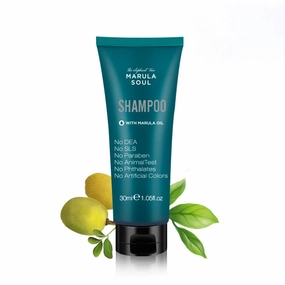OPPEAL Marula Oil Travel Size Shampoos in bulk - ( 1.05 Fl Oz, 50 Pack) - Mini Tube for Use in Hotel/Vacation Rental/Guest Room - Deeply Cleanning, Ambergris Scent, Eco Friendly Container - All Hair Types