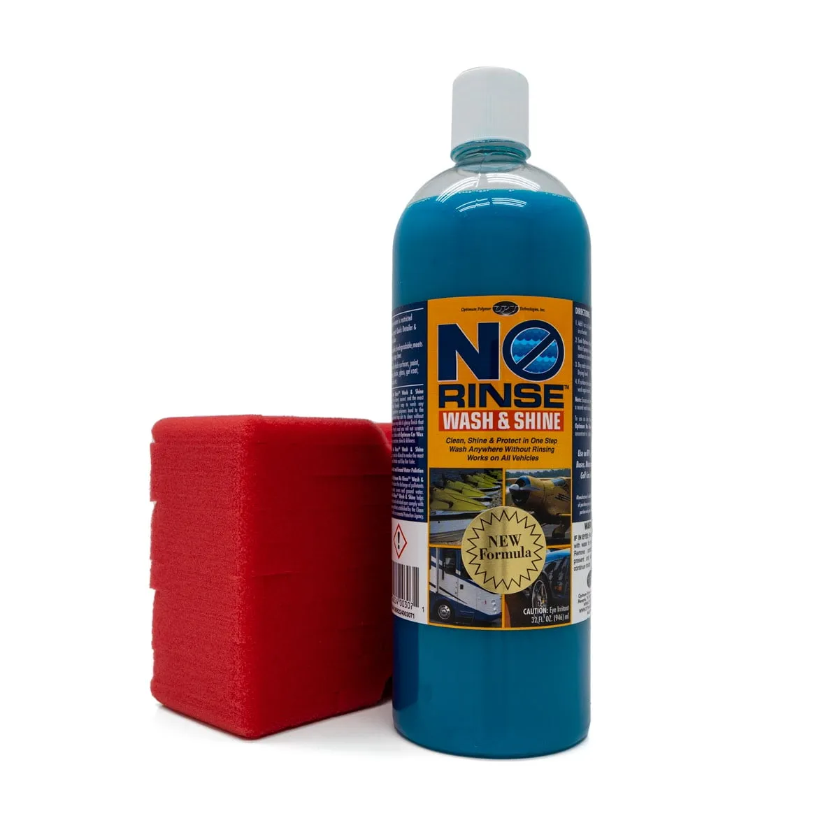 Optimum ONR and BRS - Big Red Sponge Car Cleaning Kit, 32 oz. No Rinse Wash and Shine and Car Wash Sponge
