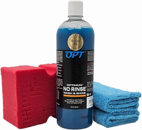 Optimum ONR, Microfiber Car Drying Towel, and BRS - Big Red Sponge Car Cleaning Kit, 32 oz. No Rinse, Car Drying Towel, and Car Wash Sponge for Detailing Cars, Trucks, Motorcycles, and More
