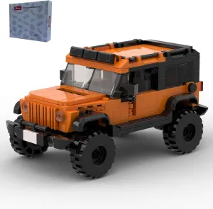 Orange SUV Sports Car Toy Building Set, Off-Road Car Building Blocks, DIY Vehicles for Kids and Adults (405PCS)