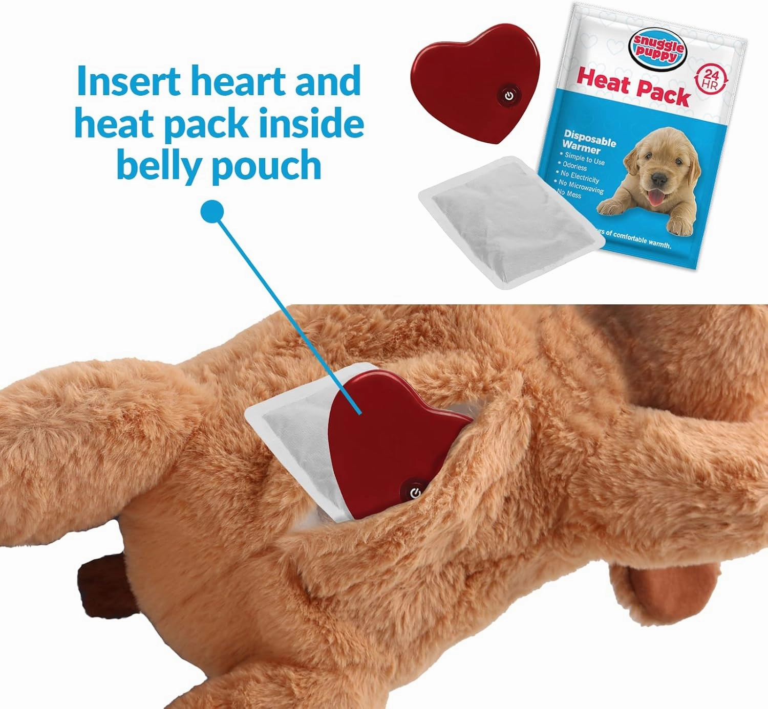 Original Snuggle Puppy Toys - Heartbeat Puppy for Dogs - Pet Anxiety Relief and Calming Aid - Comfort Dog Toys for Behavioral Training